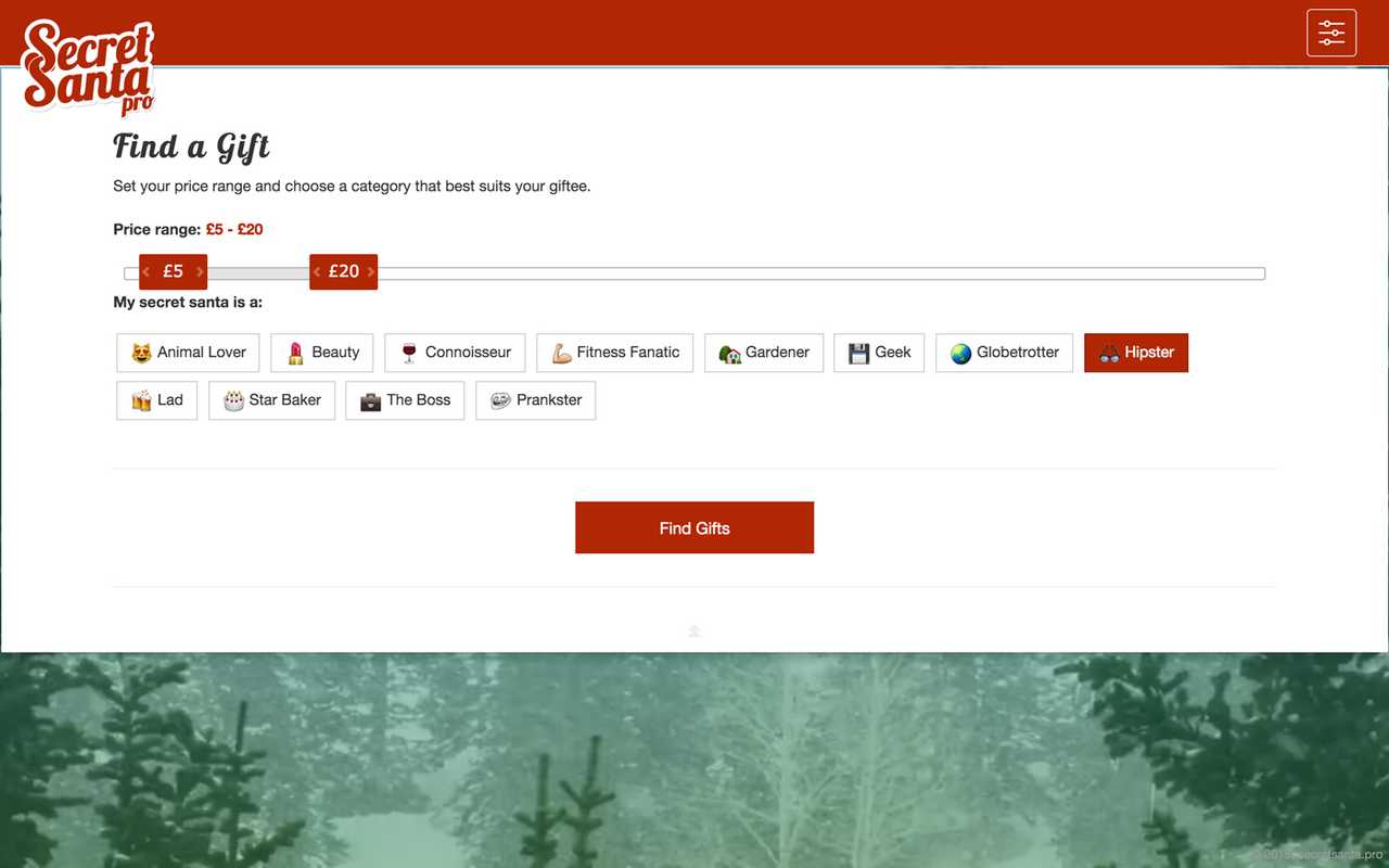 Secret Santa pro Gift Selector